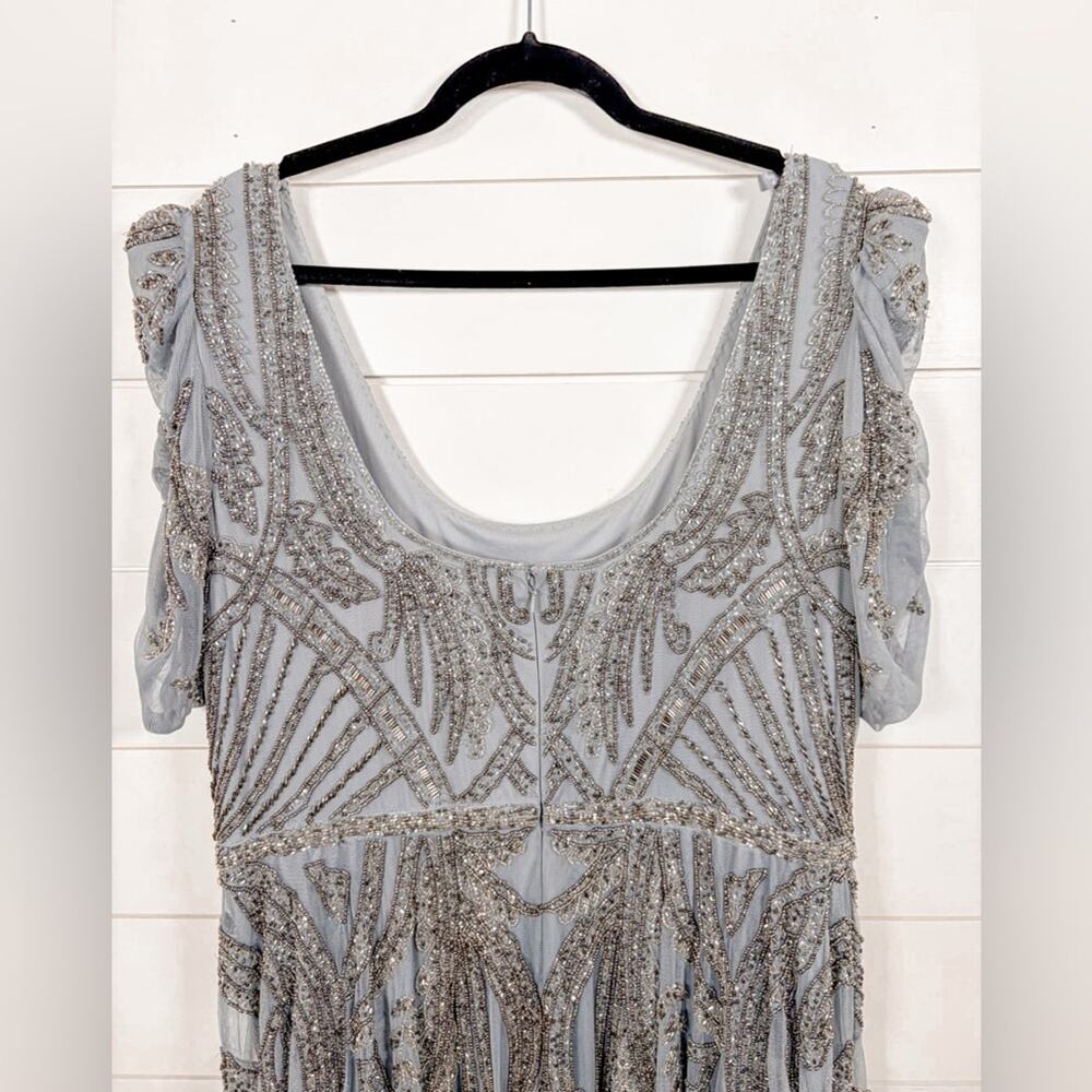 NEW Mac Duggal Plus Size Silver A5434 Beaded Dress, Size 16, MSRP $498 - Picture 13 of 13